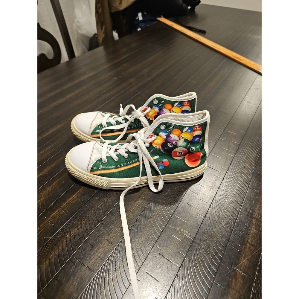 Groove Bags & Custom Kicks Green High Top Sneakers‎ Billiard Pool Shoes Sz 9